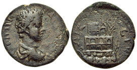 PHLIASIA. Phlius. Geta, 198-208. Diassarion (Bronze, 23 mm, 6.95 g, 9 h). Λ CEΠT ΓΕ-ΤΑ[C KAICAP] Bare, draped and cuirassed bust of Geta to right. Rev...