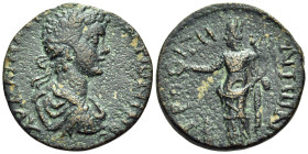 ARGOLIS. Troezen. Caracalla, Augustus, 198-217. Diassarion (Bronze, 22 mm, 6.17 g, 10 h). Laureate, draped and cuirassed bust of Caracalla to right. R...