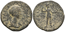 ARGOLIS. Cleonae. Plautilla, 202-205. (Bronze, 22 mm, 3.75 g, 6 h). ΦOYΛBIA ΠΛAYTIΛΛA Draped bust of Plautilla to right. Rev. ΚΛΕΩΝ-ΑΙΩΝ Artemis stand...