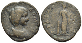 ARCADIA. Orchomenus. Julia Domna, Augusta, 193-217. Assarion (Bronze, 21 mm, 4.31 g, 8 h). ΙΟVΛΙΑ ΔΟΜΝΑ Draped bust of Julia Domna to right. Rev. ΟΡΧΟ...