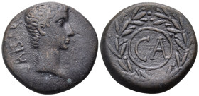 ASIA MINOR. Uncertain mint. Augustus, 27 BC-AD 14. (Bronze, 19 mm, 4.17 g, 12 h), circa 27 BC. CAISAR Bare head of Augustus to right. Rev. C A within ...