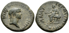 MYSIA. Lampsacus. Claudius, 41-54. (Bronze, 22 mm, 5.98 g, 1 h). ΔΗΜΟϹ ΡωΜΑΙωΝ Bare head of Demos to right. Rev. ΛΑΜΨ ΙΕΡΑ CΥΝΚΛΗΤΟC Senate seated to ...