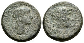 AEOLIS. Temnus. Asinius Gallus, proconsul, 5 BC. (Bronze, 16 mm, 3.12 g, 12 h), struck under the magistrate Apollas, son of Phainias. [ΑϹΙΝΙΟC ΓΑΛΛΟC ...