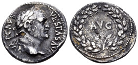 IONIA. Ephesus. Vespasian, 69-79. Denarius (Silver, 18 mm, 3.07 g, 6 h), 'Provincial' issue: no mark, undated, Circa 69-70. IMP CAES VESPAS AVG Laurea...