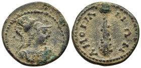 PHRYGIA. Amorium. Time of Antoninus Pius to Commodus, 138-192. (Bronze, 16 mm, 2.11 g, 6 h). Helmeted bust of Roma to right, wearing aegis. Rev. ΑΜΟΡΙ...