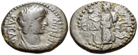 PAMPHYLIA. Side. Nero, 54-68. (Bronze, 20.5 mm, 4.66 g, 12 h). NЄPωN KAICAP Laureate and draped bust of Nero to right. Rev. CIΔ - HT Athena advancing ...