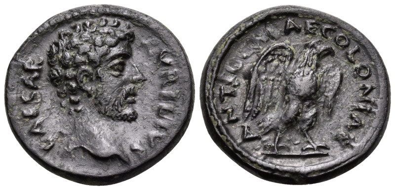 PISIDIA. Antiochia. Marcus Aurelius, as Caesar, 139-161. (Bronze, 18 mm, 3.48 g,...