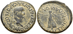 LYCAONIA. Laodicea Catacecaumene (as Claudiolaodicea Combusta). Vespasian, 69-79. (Bronze, 27 mm, 12.05 g, 12 h). AΥΤΟΚΡΑΤΩΡ ΚΑΙCΑΡ ΟΥΕCΠΑCΙΑΝΟC Laure...