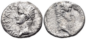 CAPPADOCIA. Caesarea. Tiberius, 14-37. Drachm (Silver, 17 mm, 3.19 g, 1 h), 33-34. DIVVS AVGVSTVS Radiate head of Augustus to left. Rev. GERMANICVS CA...