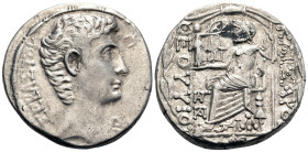 SYRIA, Seleucis and Pieria. Antioch. Augustus, 27 BC-AD 14. Tetradrachm (Silver, 26 mm, 15.12 g, 11 h), dated during the 12th consulate = IB = 5 BC. Σ...