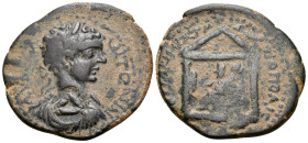 ARABIA. Petra. Caracalla, 198-217. (Bronze, 26 mm, 6.92 g, 12 h). AY [K M] ANTONIN(OC) Laureate, draped and cuirassed bust of Caracalla to right; tria...