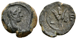 EGYPT. Alexandria. Hadrian, 117-138. (Bronze, 11.5 mm, 1.16 g, 12 h), Dated regnal year ΔΕ (10) of Hadrian = 125/126. Laureate head of Hadrian to righ...