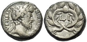 EGYPT. Alexandria. Marcus Aurelius, 161-180. Tetradrachm (Billon, 21 mm, 13.20 g, 12 h), Dated regnal year I (10) = 169/170. Μ ΑΥΡΗΛΙΟϹ ΑΝΤΩΝΙΝΟ Ϲ ϹΕΒ...