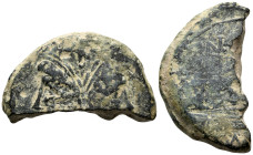 Pinarius Natta, 155 BC. As (Bronze, 34 mm, 18.55 g, 3 h), NAT series, Rome mint. Laureate head of Janus; above, I (mark of value). Rev. ROMA Prow to r...