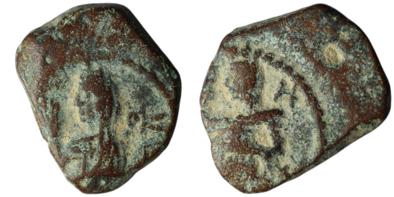 NABATAEA. Aretas IV, with Shaqilat (9 BC-AD 40). Petra
AE Bronze (15mm, 2,52g)