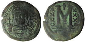 Justinian I (AD 527-565). dated RY 32 = 558/9
AE Follis (35mm, 18,65g)