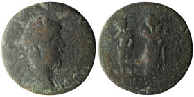 PISIDIA. Selge. Commodus (AD 177-192)
AE Bronze (31mm, 13,66g)
Obv: Laureate-headed bust of Commodus wearing cuirass(?) and paludamentum, right, seen ...