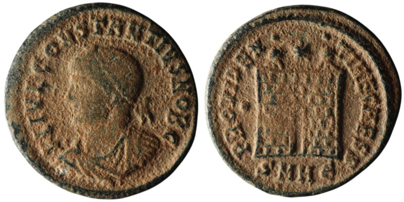 Constantius II, Caesar (AD 324-337). Heraclea
AE Follis (18mm, 2,66g)

Natural s...