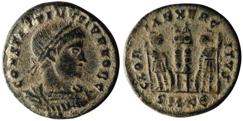 Constantius II, Caesar (AD 324-337). Kyzikos
AE Follis (17mm, 2,59g)

Natural sa...