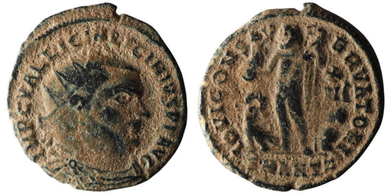 Licinius I (AD 308-324). Antioch
AE Follis (19mm, 3,05g)

Natural sandpatina