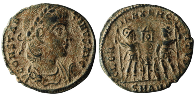 Constantine II (AD 337-340). Antioch
AE Follis (15mm, 1,29g)

Natural sandpatina