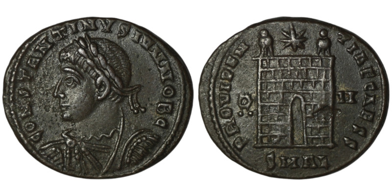 Constantine II, Caesar (AD 316-337). Alexandria
AE Follis (20mm, 3,18g)