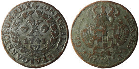 PORTUGAL. D. João V (AD 1706-1750)
X Reis 1743 (33mm, 10,21g)