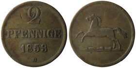 GERMANY. William VIII (1830-1884)
2 Pfennige 1853 (23mm, 4,93g)