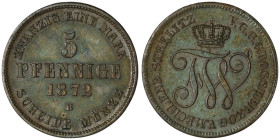 GERMANY. Friedrich Franz II (1842-1883)
5 Pfennige 1872 (25mm, 7,40g)