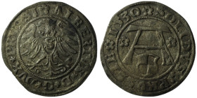 Dutcy of Prussia. George Frederick von Ansbach (1578-1603)
AR Szeląg 1530 (20mm, 1,09g)