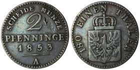 GERMANY. Prussia. Friedrich Wilhelm IV (1840-1861)
2 Pfennige 1853 (20mm, 2,94g)