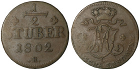 GERMANY. Maximilian IV Joseph (1799-1806)
1/2 Stüber 1802 (27mm, 5,22g)