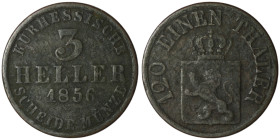 GERMANY. Hessen-Kassel. Friedrich Wilhelm I (1847-1866)
3 Heller 1856 (23mm, 4,62g)