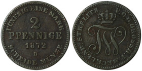 GERMANY. Friedrich Franz II (1842-1883)
2 Pfennige 1872 (19mm, 2,92g)