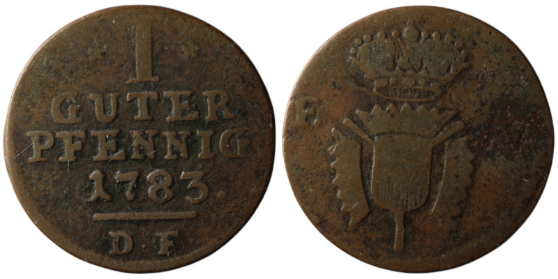 GERMANY. Frederick II (Friedrich II) (1760-1785)
1 Pfennig 1783 (20mm, 2,83g)