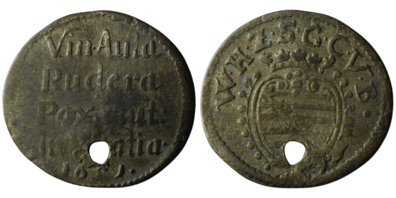 GERMANY. Wilhelm (1640-1662)
Dreier 1651 (18mm, 0,71g)