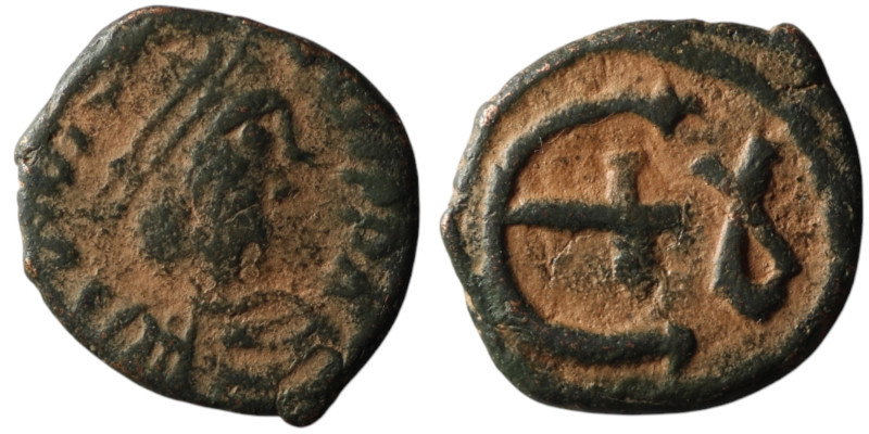 Justinian I (AD 527-565). Theoupolis (Antioch)
AE Pentanummium (17mm, 2,09g)

Ar...