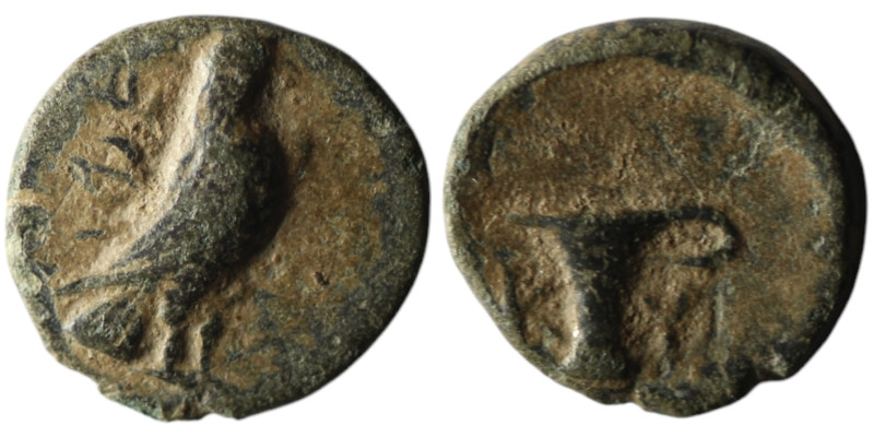 AEOLIS. Kyme. (Circa 320-250 BC).
AE Bronze (12mm, 1,00g)