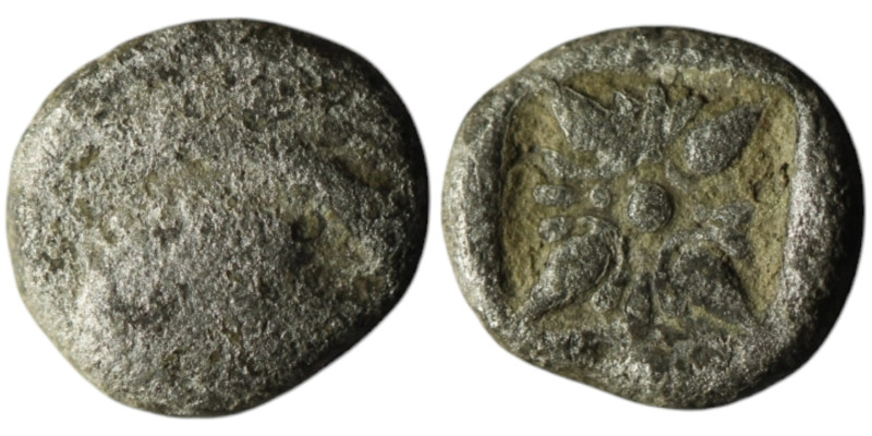 IONIA. Miletos. (Late 6th-early 5th centuries BC).
AR Diobol (10mm, 0,74g)