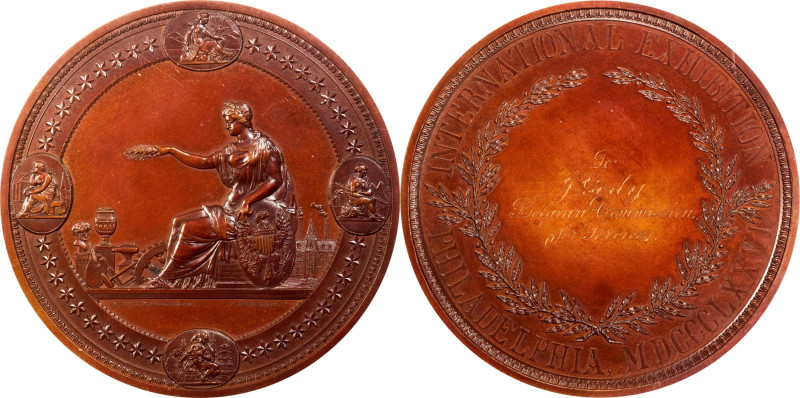 "1876" (1877-1878) Centennial Award Medal. Harkness-Unlisted, Julian AM-11. Bron...