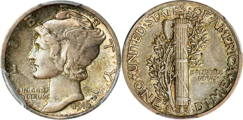 1916-D Mercury Dime. AU-50 (PCGS). CAC.A coin that is sure to sell for a strong ...