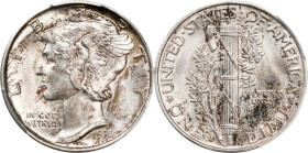 1931-S Mercury Dime. MS-65 FB (PCGS).Wisps of pale champagne-pink and russet iridescence drift over lustrous, smartly impressed surfaces. The final Sa...