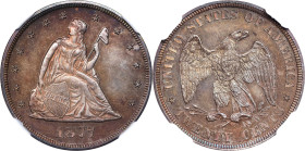 1877 Twenty-Cent Piece. Proof-63 (NGC).Unsurpassable strike detail with deeply toned mirror fields makes this example highly desirable. The 1877 date ...