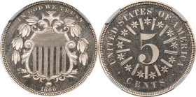 1866 Shield Nickel. Rays. JD-1. Rarity-3-. Proof-66+ Ultra Cameo (NGC). CMQ.This is a simply breathtaking example of an important two-year design type...