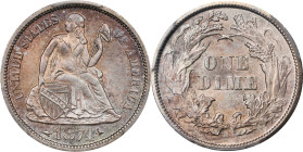 1874-S Liberty Seated Dime. Arrows. Fortin-102a. Rarity-4. Small Thin S. MS-66+ (PCGS).Breathtakingly beautiful surfaces really need to be seen to be ...