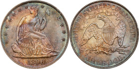 1890 Liberty Seated Half Dollar. WB-101. MS-67 (PCGS). CAC.This is an exceptionally vivid and beautiful example of a popular low mintage Liberty Seate...