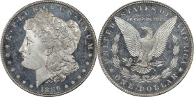 1886 Morgan Silver Dollar. MS-66 DMPL (CACG).Breathtakingly beautiful surfaces are untoned apart from the lightest silvery tinting that is a bit more ...