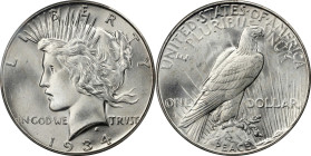 1934-S Peace Silver Dollar. MS-66 (PCGS). CAC. CMQ.This is a simply outstanding premium Gem example of the leading condition rarity in the Peace dolla...