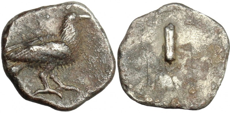 Greek Italy. Etruria, Populonia. AR Unit, late 5th century BC. D/ Eagle with clo...