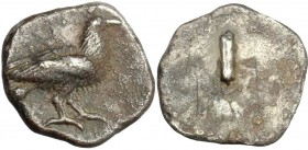 Etruria, Populonia. AR Unit, late 5th century BC. Unpublished in the standard references, cf. Roma Numismatics X, 2015, lots 16 and 17. 1.05 g.  12 mm...